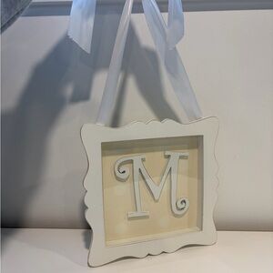 White Decorative Hanging Frame with Letter M